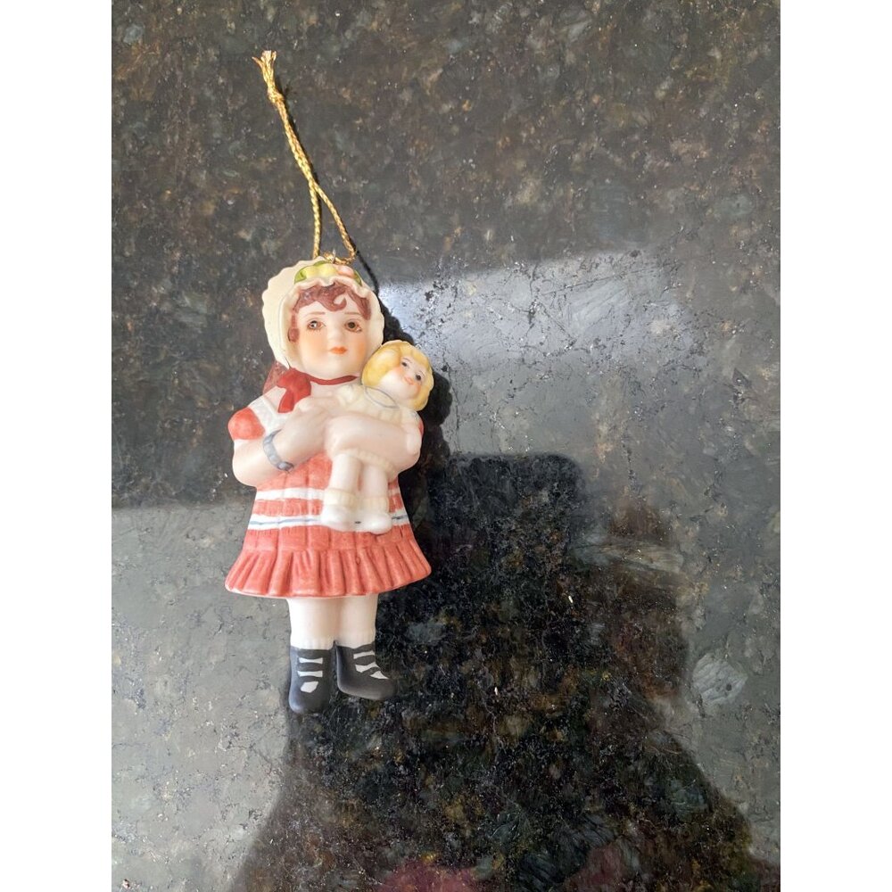 Jan Hagara Porcelain Victorian Christmas Ornament, Lydia, 1980's